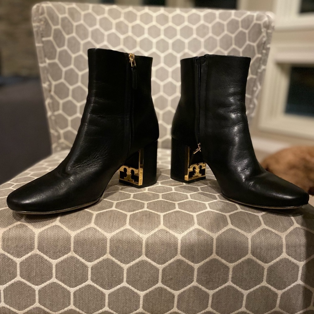 Tory Burch Heeled Black Boots, Size 8.5